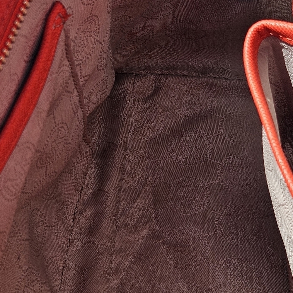 Michael Kors Selma Large Red Saffiano Leather Purse Crossbody Double Handle Bag - Picture 6 of 9